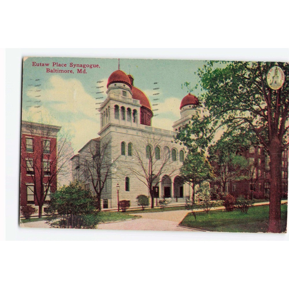 Vintage 1911 Eutaw Place Synagogue Baltimore MD Postcard I. & M. Ottenheimer